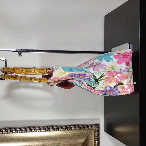 Embellished Printed Canvas Tote Bag - Picture 2 of 7